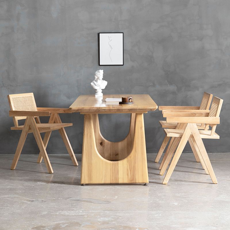 Industrial 1/2/4/5/6 Pieces Rectangle Dining Solid Wood Dining Room Table with Chairs Clearhalo 'Dining Room Sets' 'Dining Tables & Seating' 'dining_room_set' 'furn' 'furn_dining_room_set' 'Furniture' 'Kitchen & Dining Furniture' 1200x1200_4ab188ab-3cda-46f5-b296-a89db74ff974