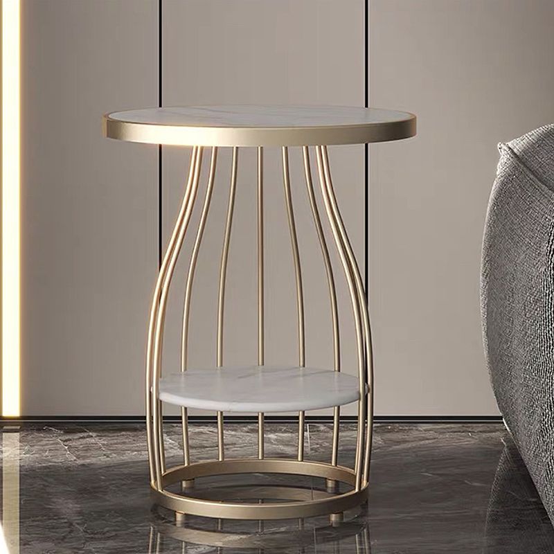 Modern Style Black/gold Metal Base Marble & SLATE Top Round Side Table Clearhalo 'Coffee & Accent Tables' 'End & Side Tables' 'end_side_tables' 'furn' 'furn_end_side_tables' 'Furniture' 'Living Room Furniture' 1200x1200_4ab38265-0b1d-41b9-81d1-4cd547f87bd8
