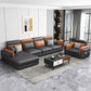 Faux Leather Square Arm Sofa/Sectional with Pillowed Back Cushions, Stain Resistan Clearhalo 'furn' 'furn_sectionals' 'Furniture' 'furniture_sectionals' 'kitchen' 'kitchen_sectionals' 'Living Room Furniture' 'Sectionals' 1200x1200_4ab41903-767c-466b-9d72-3d4a5eaf999b