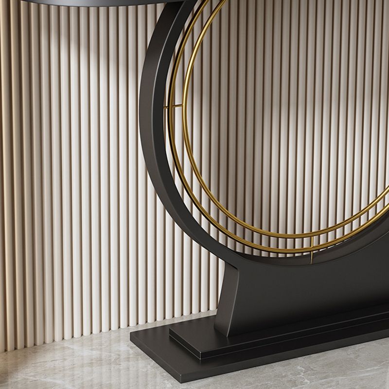 Tavolo da ardesia astratto di ardesia/console metallica resistente alla mezza luna