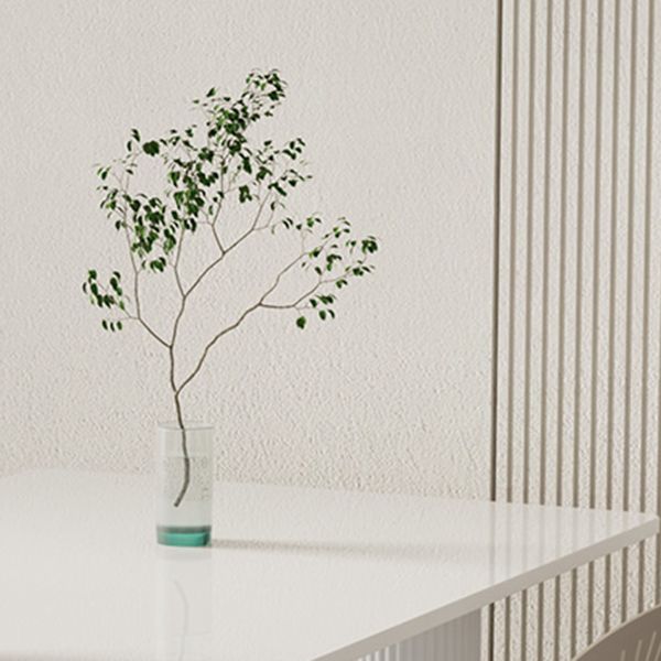 Contemporary White Color Faux Marble Dinner Table with 3 Legs Clearhalo 'Dining Tables & Seating' 'Dining Tables' 'dining_table' 'furn' 'furn_dining_table' 'Furniture' 'Kitchen & Dining Furniture' 1200x1200_4ab74f46-a00f-4737-ad6f-e40973d3d512