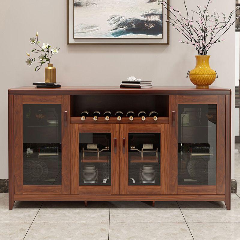 Modern Sideboard in Brown Solid Wood DIning Sideboard with Doors Clearhalo 'buffet_sideboard' 'Buffets & Sideboards' 'furn' 'furn_buffet_sideboard' 'Furniture' 'Kitchen & Dining Furniture' 1200x1200_4ab8d7ac-03b5-4b2f-8acd-7717978b86fd