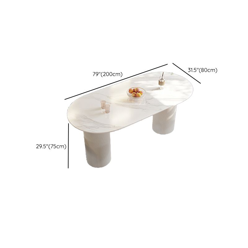 Modern Sintered Stone Dining Table Contemporary White Table with Metal Base Clearhalo 'Dining Tables & Seating' 'Dining Tables' 'dining_table' 'furn' 'furn_dining_table' 'Furniture' 'Kitchen & Dining Furniture' 1200x1200_4ab8f470-649d-465a-88b3-d842393a1768