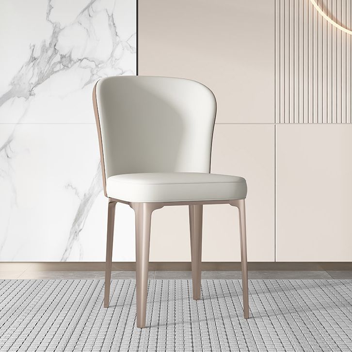 Glam Leather Dining Armless Chair Metal Dining Parsons Chair for Home Use Clearhalo ' kitchen&dining_furn' 'Dining Chairs' 'Dining Tables & Seating' 'dining_chair' 'furn' 'furn_dining_chair' 'Furniture' 'furniture_dining_chair' 'Kitchen & Dining Furniture' 'kitchen' 1200x1200_4ab92f30-329e-43e9-9546-7ccad002f1c9