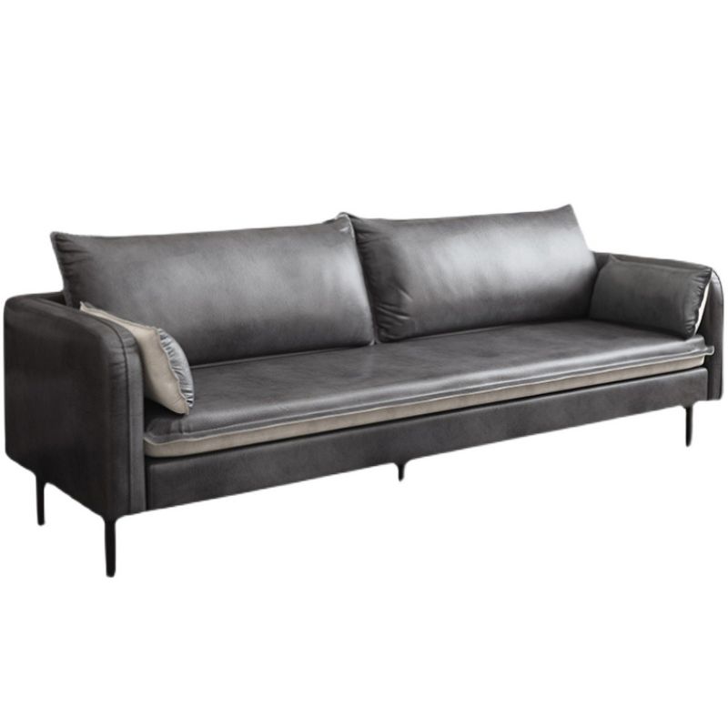 Sofá de brazo cuadrado de cuero moderno de 30,7 "H Mid Century para sala de estar para sala de estar