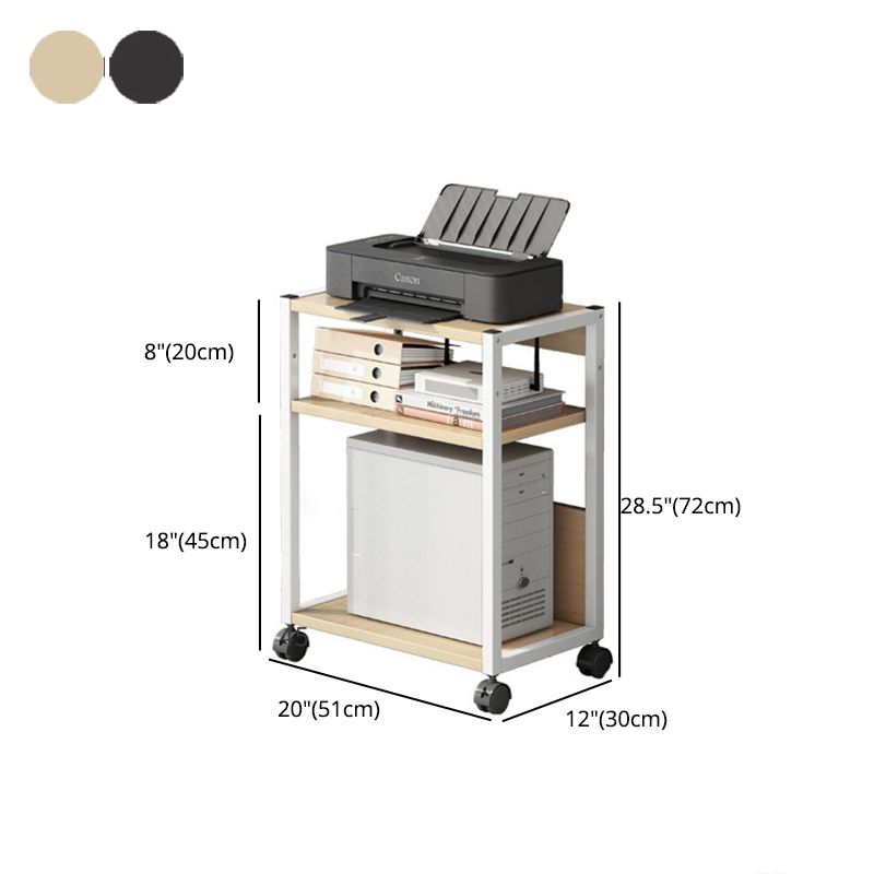 Industrial Style Wooden Bookshelf Etagere Bookcase with Caster Wheels for Office Clearhalo 'Bookcases' 'furn' 'furn_bookcases' 'Furniture' 'furniture_bookcases' 'kitchen' 'kitchen_bookcases' 'Living Room Furniture' 'Office Furniture' 1200x1200_4abb9675-95a4-427f-9a85-8042e98d1c55