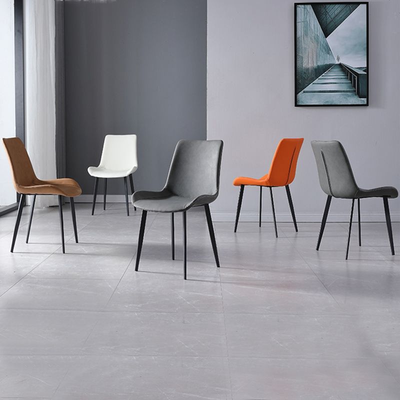 Metal Modern Dining Room Chair Metallic Finish Solid Back Dining Chair Clearhalo ' kitchen&dining_furn' 'Dining Chairs' 'Dining Tables & Seating' 'dining_chair' 'furn' 'furn_dining_chair' 'Furniture' 'furniture_dining_chair' 'Kitchen & Dining Furniture' 'kitchen' 1200x1200_4abcf96c-114c-45d0-8793-8388dd9edace