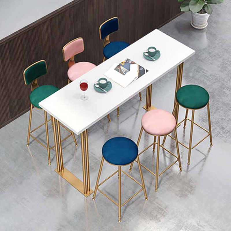 Table de pub de bistro de style glamour de table rectangulaire en bois pour utilisation sur patio