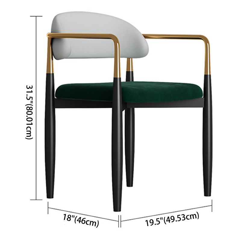 Metal Nordic Dining Arm Chair Home Side Chair Open Back Dining Side Chair Clearhalo ' kitchen&dining_furn' 'Dining Chairs' 'Dining Tables & Seating' 'dining_chair' 'furn' 'furn_dining_chair' 'Furniture' 'furniture_dining_chair' 'Kitchen & Dining Furniture' 'kitchen' 1200x1200_4abd261f-62d5-479b-b032-4d4c3edd33fb