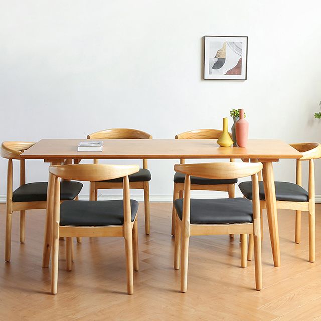 Pine Solid Wood Dining Table Modern Rectangle Dining Table in Natural
