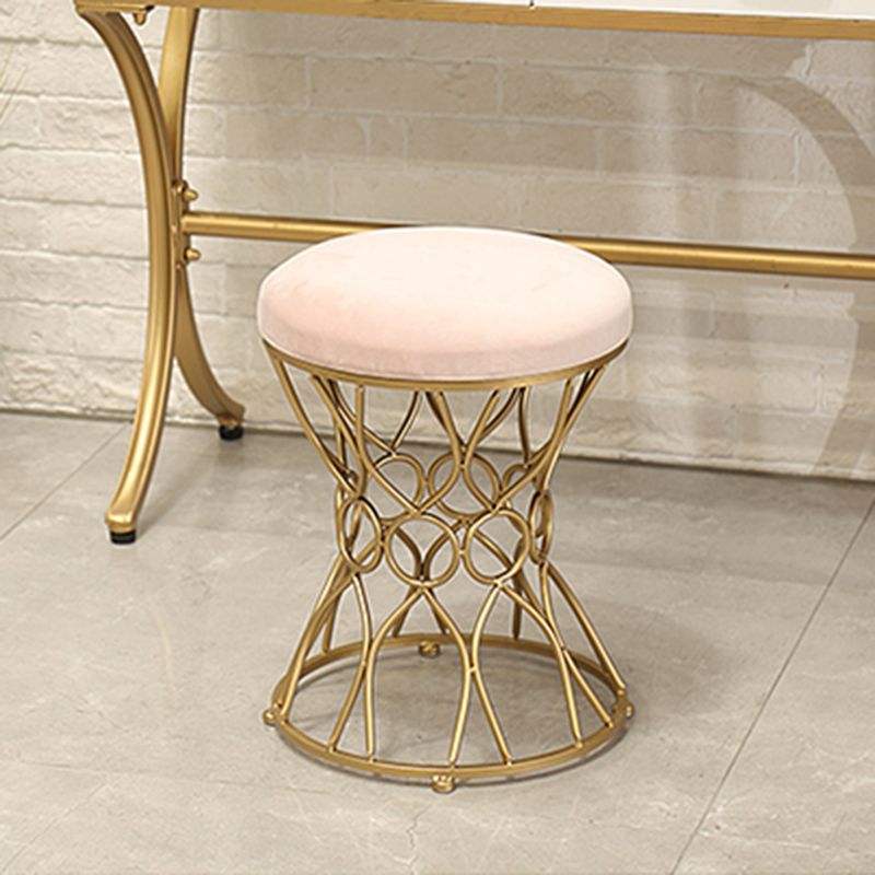 Glam Velvet Ottoman Plain Round Metal Frame Foot Stool Ottoman Clearhalo 'furn' 'furn_ottomans_poufs' 'Furniture' 'Living Room Furniture' 'Ottomans & Poufs' 'ottomans_poufs' 1200x1200_4abf6730-7926-47d4-b8c0-9af34f0b8ae1