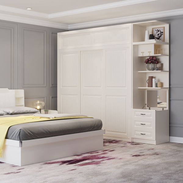 Contemporary Wardrobe Armoire with Garment Rod Wood Wardrobe Closet Clearhalo 'Armoires & Wardrobes' 'armoires_wardrobes' 'Bedroom Furniture' 'furn' 'furn_armoires_wardrobes' 'Furniture' 1200x1200_4ac0e203-cfc1-4ee4-bf49-978cdc987f16