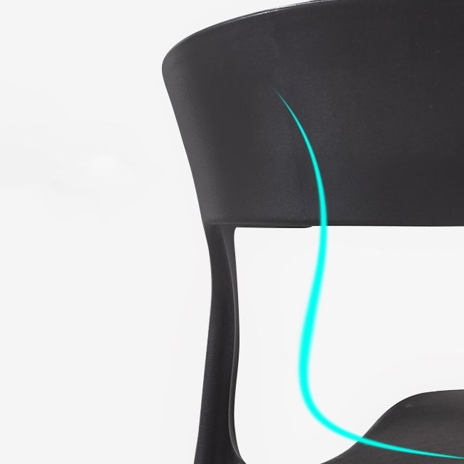 Moderne stijl eetkamerstoel plastic open achterstoel stoel voor woonkamer