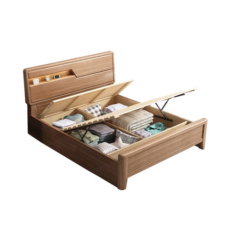 Scandinavian Trundle Bed Walnut Bed Frame With Custom Gold Legs