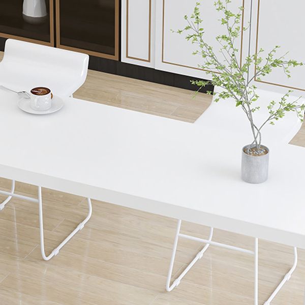 Industrial White Iron Bar Table Wood Specialty Top 41.3"H Bistro Table Clearhalo 'Bar Furniture' 'Bar Tables' 'bar_tables' 'furn' 'furn_bar_tables' 'Furniture' 'furniture_bar_tables' 'Kitchen & Dining Furniture' 'kitchen&dining_furn' 'kitchen' 1200x1200_4ac6ed4f-7f78-408b-bee9-a81ed5c72f58