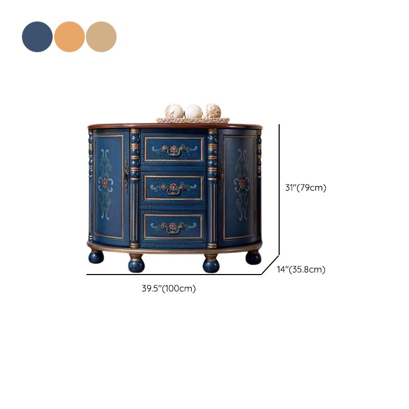 Industrial Bombe Accent Cabinet with Drawers and 2 Doors in Solid Wood Clearhalo 'Cabinets & Chests' 'cabinets_chests' 'furn' 'furn_cabinets_chests' 'Furniture' 'Living Room Furniture' 1200x1200_4ac7d601-d1a9-42ae-b36b-52e078ddd011