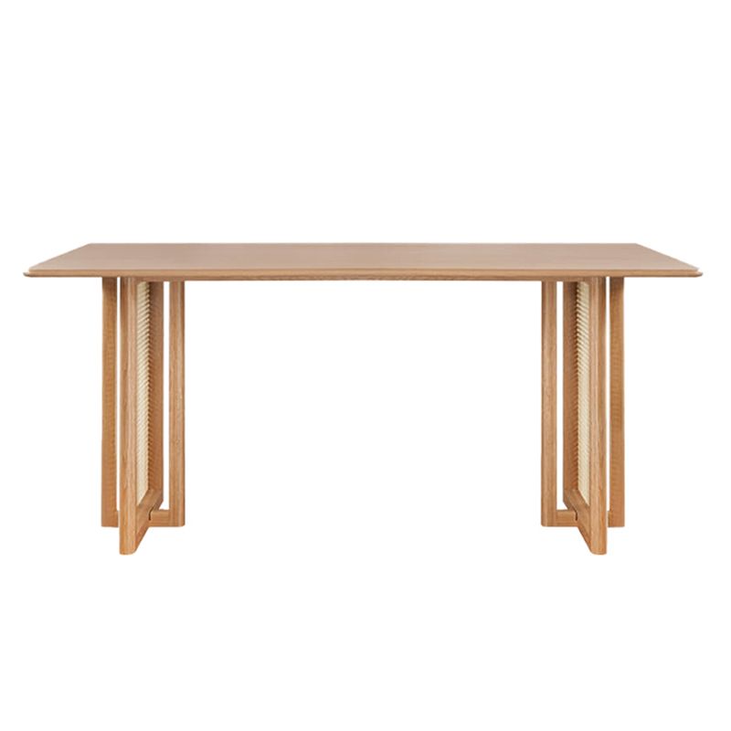 Rectangle Wooden Table Modern Red Oak Table in Nature with Double Pedestal Clearhalo ' dining_table' 'Dining Tables & Seating' 'Dining Tables' 'furn' 'furn_dining_table' 'Furniture' 'furniture_dining_table' 'Kitchen & Dining Furniture' 'kitchen&dining_furn' 'kitchen' 'kitchen_dining_table' 1200x1200_4ac927cf-d68e-4c36-912d-c5d28dc5f205