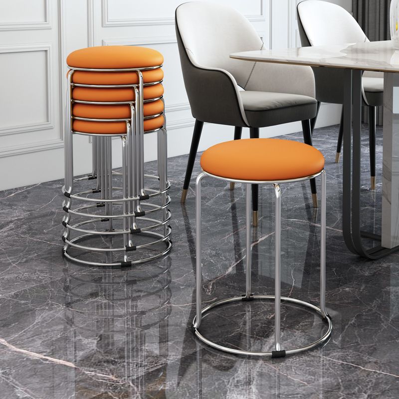 Contemporary Standard Ottoman Velvet Scratch Resistant Whole Colored Round Ottoman Clearhalo 'furn' 'furn_ottomans_poufs' 'Furniture' 'Living Room Furniture' 'Ottomans & Poufs' 'ottomans_poufs' 1200x1200_4ac98a27-9bf4-4fb8-b737-46c8b3e18b30