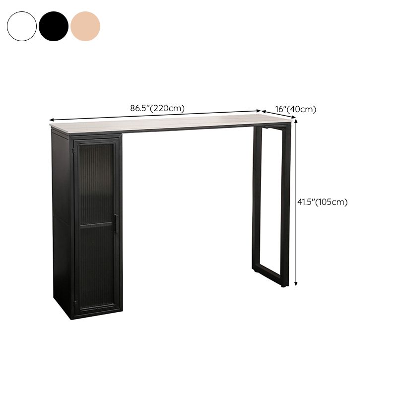 Modern Bistro Bar Table Sintered Stone Bar Table with Storage Clearhalo 'Bar Furniture' 'Bar Tables' 'bar_tables' 'furn' 'furn_bar_tables' 'Furniture' 'Kitchen & Dining Furniture' 1200x1200_4aca0469-6c1a-413c-b333-c3f00f334b2e