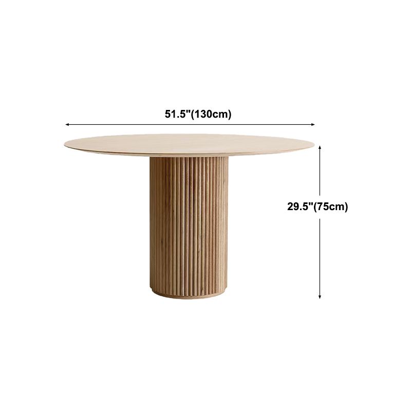 Modern Round Dining Table Pine Solid Wood Pedestal Dining Table in Natural Clearhalo 'Dining Tables & Seating' 'Dining Tables' 'dining_table' 'furn' 'furn_dining_table' 'Furniture' 'furniture_dining_table' 'Kitchen & Dining Furniture' 1200x1200_4acaa6e2-b59f-4bab-843c-085ba9f27184