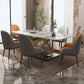 Table de salle à manger en pierre rectangulaire de Table de dinette de Style Glam pour la maison