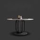 Round Stone Top Dining Table Contemporary Dining Table with Metal Pedestal Base Clearhalo 'Dining Tables & Seating' 'Dining Tables' 'dining_table' 'furn' 'furn_dining_table' 'Furniture' 'Kitchen & Dining Furniture' 1200x1200_4acb1678-f9b7-4a0a-9488-d6dc0fe57be9