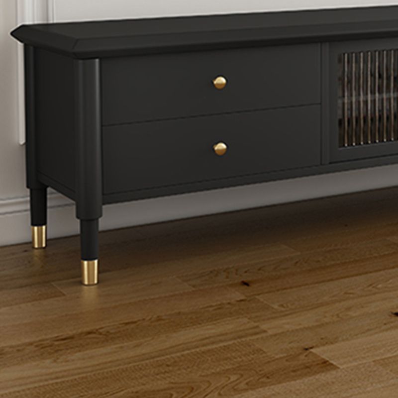 Console multimediale nera industriale 19,6 "Altezza console multimediale in legno