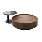 No Distressing Pedestal Coffee Table Modern Round Bunching Tables