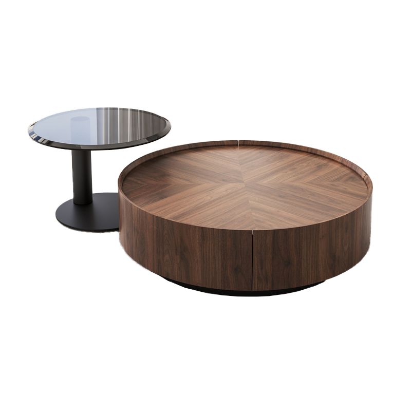 No Distressing Pedestal Coffee Table Modern Round Bunching Tables