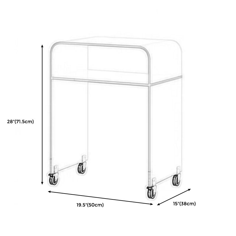 Sled 1 Single Coffee Table Clear Acrylic Cocktail Table with Casters Clearhalo 'Coffee & Accent Tables' 'Coffee Tables' 'coffee_tables' 'furn' 'furn_coffee_tables' 'Furniture' 'furniture_coffee_tables' 'Living Room Furniture' 1200x1200_4acff0f2-148e-43f3-af6f-f0fe92b5ff8e