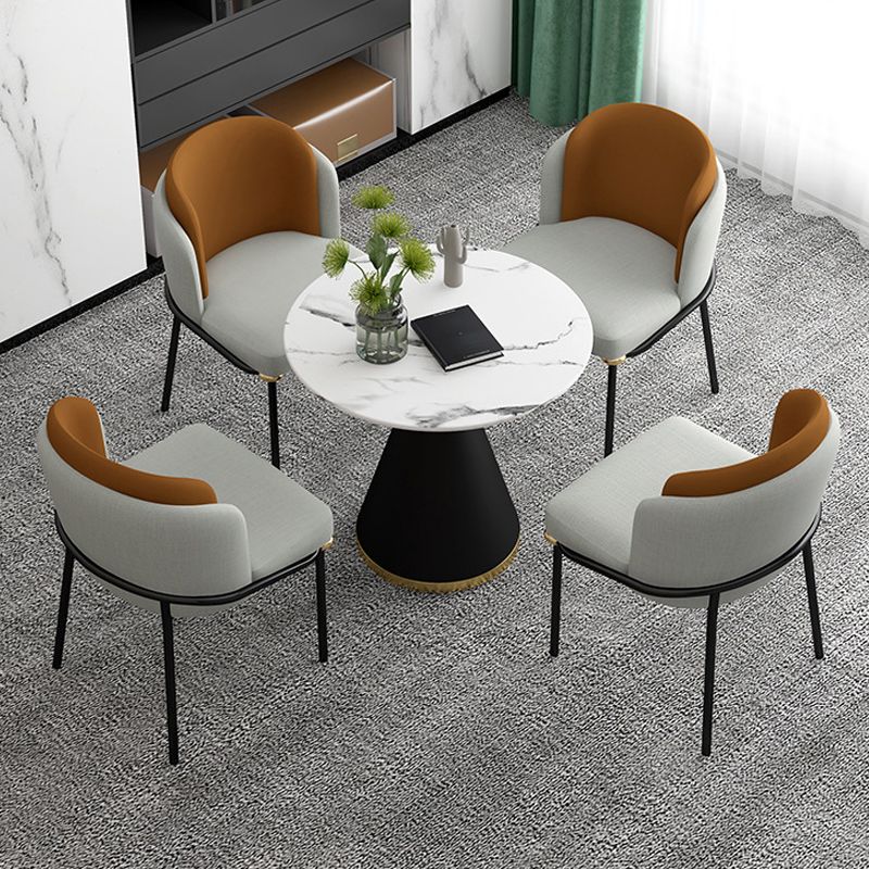 Glam Metal Dinette Table Gesinterde stenen eettafel voor thuisgebruik