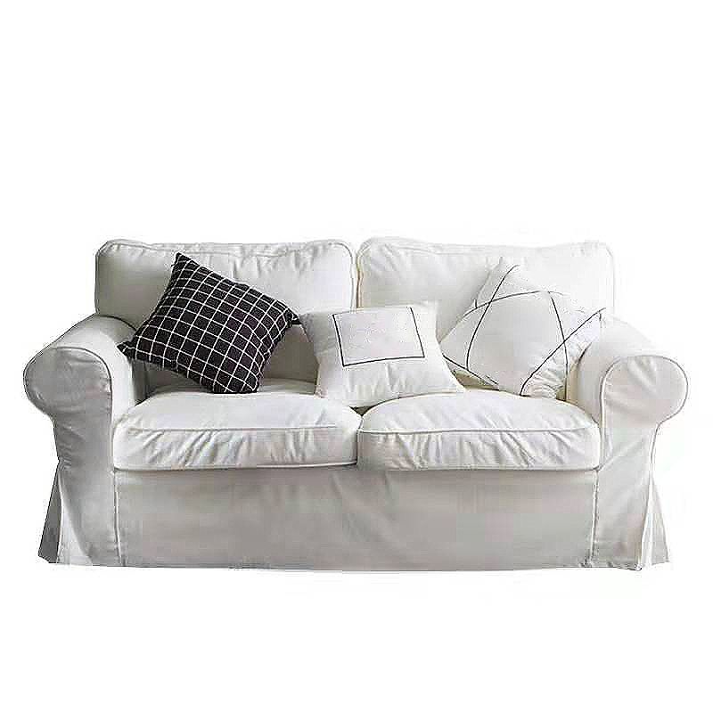 コンテンポラリーホワイトクッション標準ロールアーム2シーターソファ