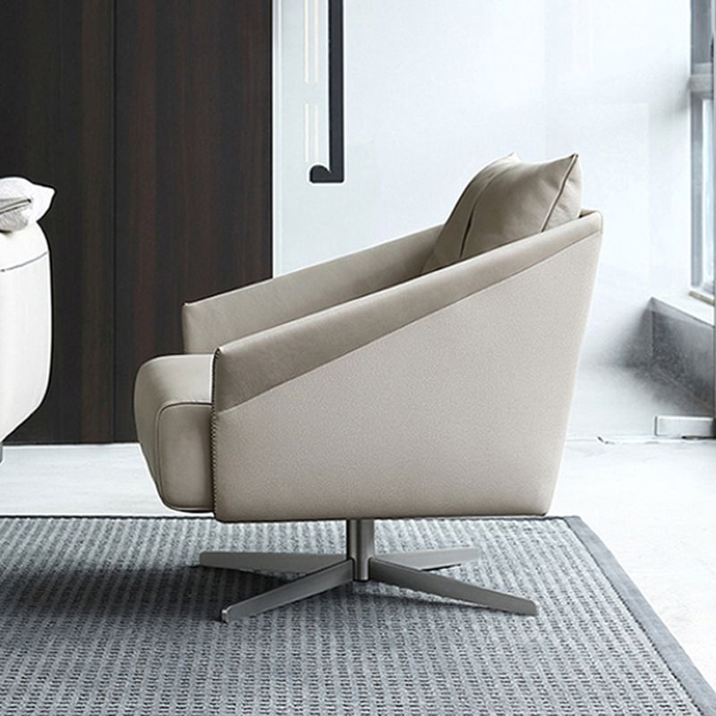 Les bras de faux cuir de couleur unie inclus pivotant avec chaise de canon à coussin