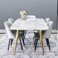 Glam Style Faux Marble Table Dining Rectangle Table with Metal Legs for Home Use Clearhalo 'Dining Tables & Seating' 'Dining Tables' 'dining_table' 'furn' 'furn_dining_table' 'Furniture' 'Kitchen & Dining Furniture' 1200x1200_4ad27fca-5a1c-4b2c-8979-5324166ac89e