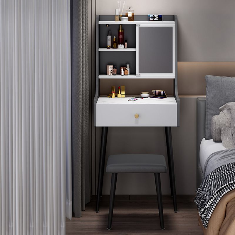 Tavolo da trucco con 1 cassetto e specchio da 17,12 "tavoli da vanità