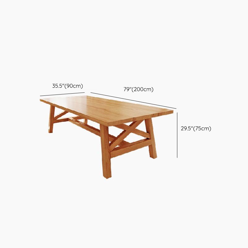 Natural Finish Pine Wood Dinette Table Traditional Luxury Rectangle Dining Table
