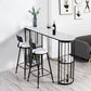 Glam White Faux Marble Pub Bar Table Iron Double Pedestal Bar Dining Table with 4-Shelf Clearhalo 'Bar Furniture' 'Bar Tables' 'bar_tables' 'furn' 'furn_bar_tables' 'Furniture' 'furniture_bar_tables' 'Kitchen & Dining Furniture' 1200x1200_4ad97b07-1eb3-413f-bc78-e90468be7265