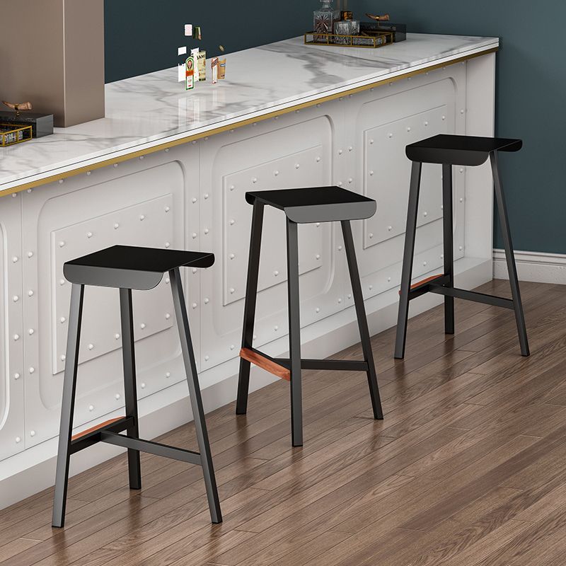 Modern Armless Backless Counter Stool Iron Cafe Bar Stool with Seat and Pedal Clearhalo 'Bar Furniture' 'Bar Stools' 'bar_stools' 'furn' 'furn_bar_stools' 'Furniture' 'Kitchen & Dining Furniture' 1200x1200_4adb3448-2f7a-4edb-881f-5305e2dddbb5