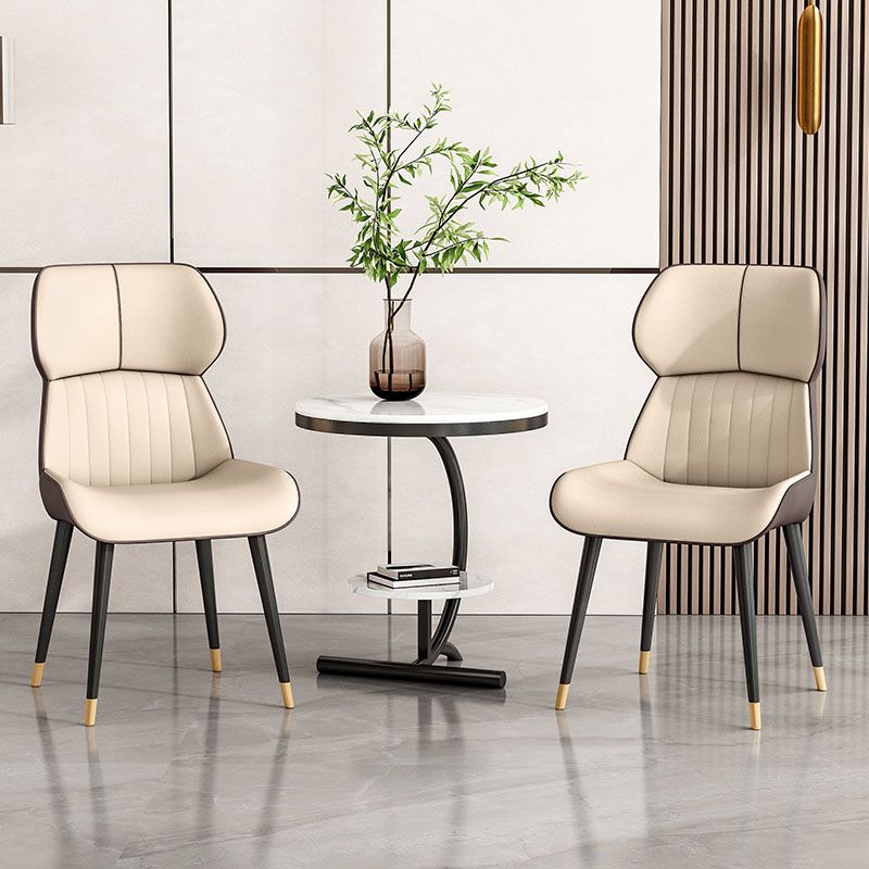 Scandinavian Wingback Arm Dining Chairs for Home Leather Dining Chairs