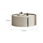 Contemporary Coffee Table Round Slate Drum Coffee Cocktail Table