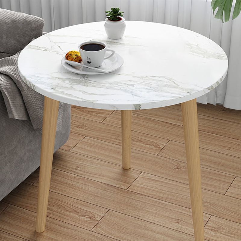 Tavolino da 3 gambe in legno bianco/naturale tavolino rotondo per soggiorno