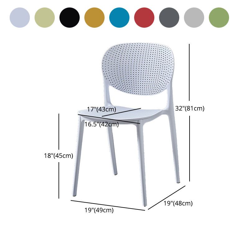 Contemporary Dining and Accent Chair Matte Finish Plastic Open Back Armless Chair Clearhalo ' kitchen&dining_furn' 'Dining Chairs' 'Dining Tables & Seating' 'dining_chair' 'Furniture' 'furniture_dining_chair' 'Kitchen & Dining Furniture' 'kitchen' 1200x1200_4ae12f62-663f-4679-afbd-af2ccceaaff0