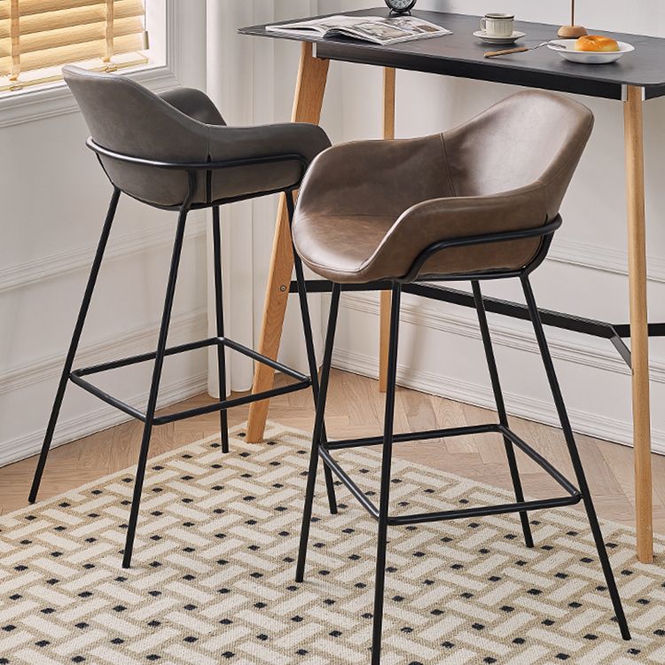 1Pcs Industrial Style Counter Stool Iron Upholstered Bristol Bar Stool with Bucket Seat Clearhalo 'Bar Furniture' 'Bar Stools' 'bar_stools' 'furniture_bar_stools' 'Kitchen & Dining Furniture' 'kitchen&dining_furn' 'kitchen' 'kitchen_furn' Furniture' 1200x1200_4ae2e9c3-80f1-483b-abaf-4bf7c3067e22