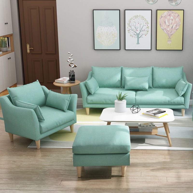 Modern Linen Sloped Arm Sofa with Bolster Pillows for Living Room Clearhalo 'furn' 'furn_sofas' 'Furniture' 'furniture_sofas' 'kitchen' 'kitchen_sofas' 'Living Room Furniture' 'Sofa' 'sofas' 1200x1200_4ae47d8d-7f14-41a6-ab21-a63921c4e852