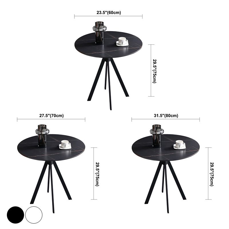 Round Sintered Stone Two-Color Dining Table Simplicity 4 Legs Table for Dining Room Clearhalo ' dining_table' 'Dining Tables & Seating' 'Dining Tables' 'furn' 'furn_dining_table' 'Furniture' 'furniture_dining_table' 'Kitchen & Dining Furniture' 'kitchen&dining_furn' 'kitchen' 'kitchen_dining_table' 1200x1200_4ae53151-1e89-40a3-a968-855bdb1e02a9
