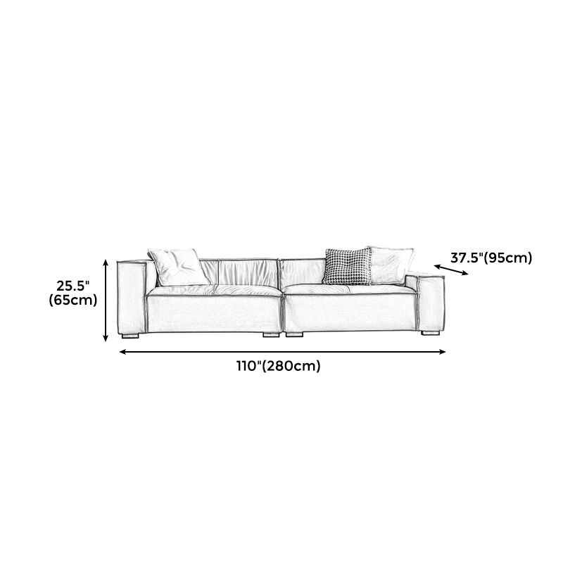 25.59" H Square Arm Modern Sofa with Tight Back Brown Sofa for Living Room Clearhalo 'furn' 'furn_sofas' 'Furniture' 'furniture_sofas' 'kitchen' 'kitchen_sofas' 'Living Room Furniture' 'Sofa' 'sofas' 1200x1200_4ae8fbe8-4d56-4cd5-9141-344884630182