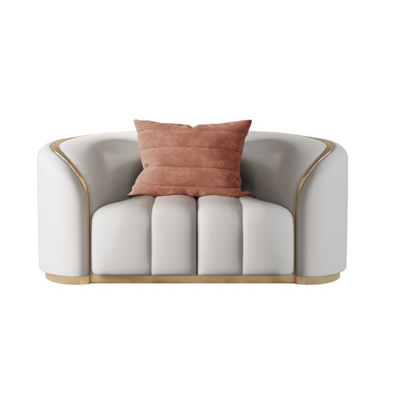 Divano in pelle contemporanea di divano a smoking posteriore stretto per soggiorno