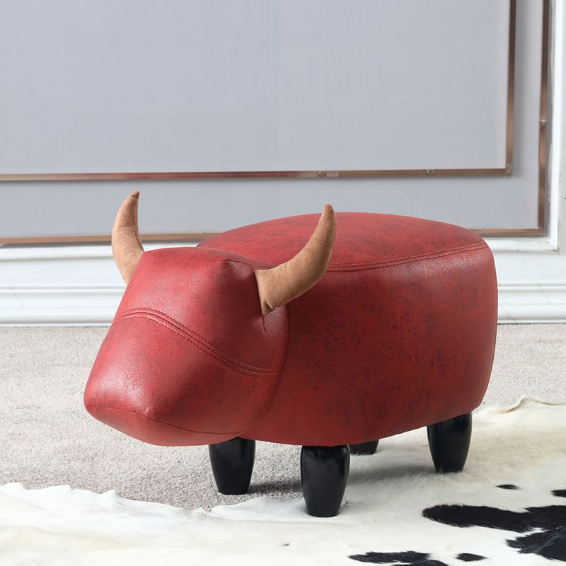 Contemporary Standard Ottoman with Upholstered Faux Leather Top Pouf Clearhalo 'furn' 'furn_ottomans_poufs' 'Furniture' 'Living Room Furniture' 'Ottomans & Poufs' 'ottomans_poufs' 1200x1200_4aebde3d-39de-4a49-ab15-6fee3c09c035