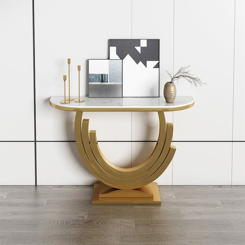 Console dorata glam tavolo da divano console resistente alle macchie in marmo per Hall