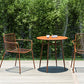 Industrial Patio Dining Side Chair Metal Slat Back Arm Chair